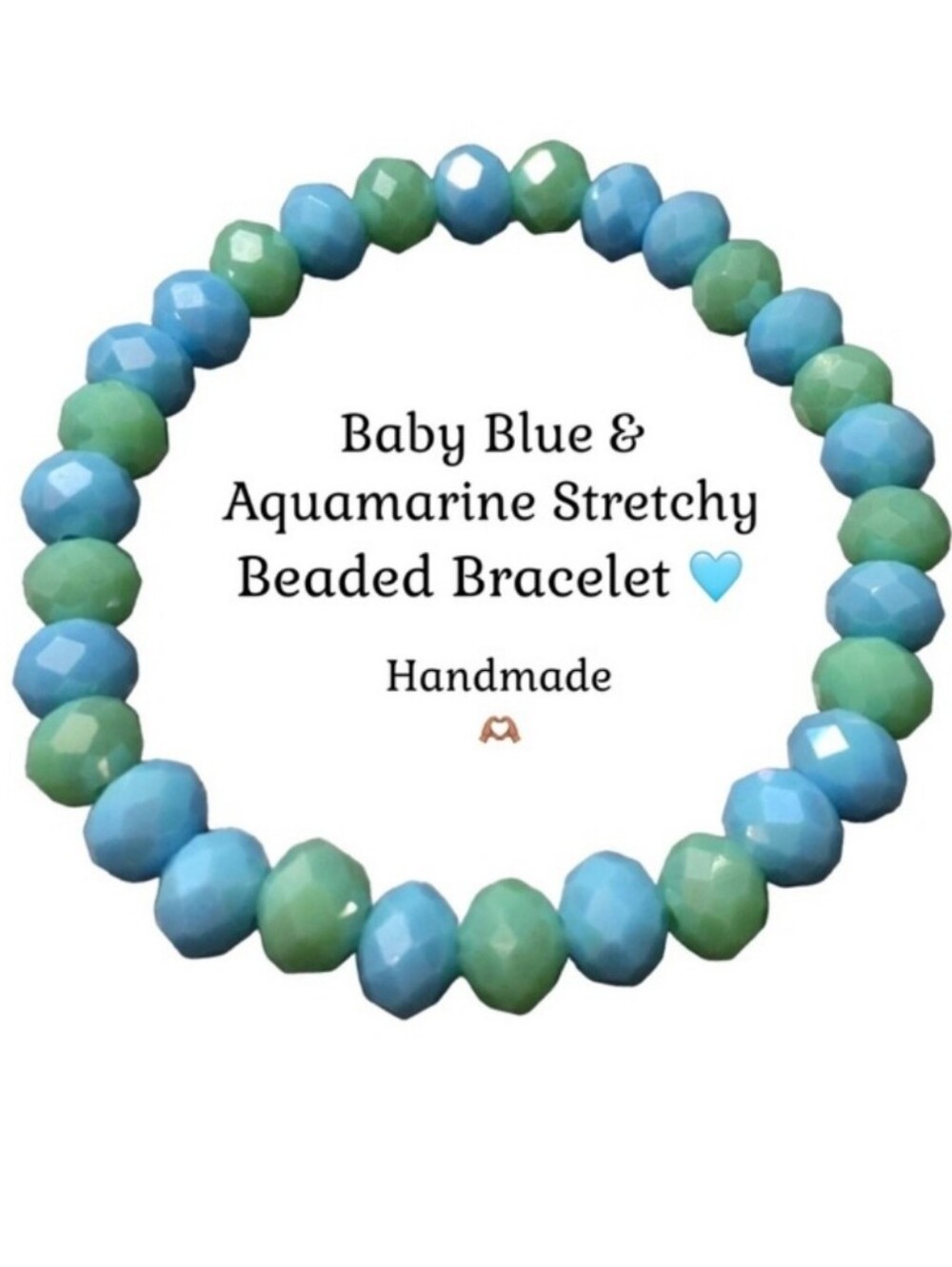 Baby Blue & Aquamarine Beaded Bracelet 💙💚